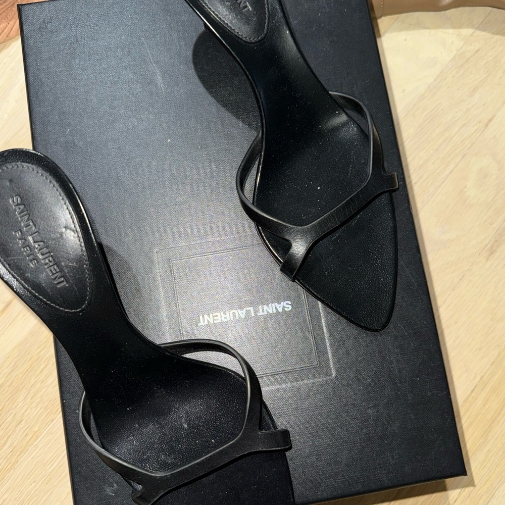Authentic Yves Saint Laurent Black Strappy Heels